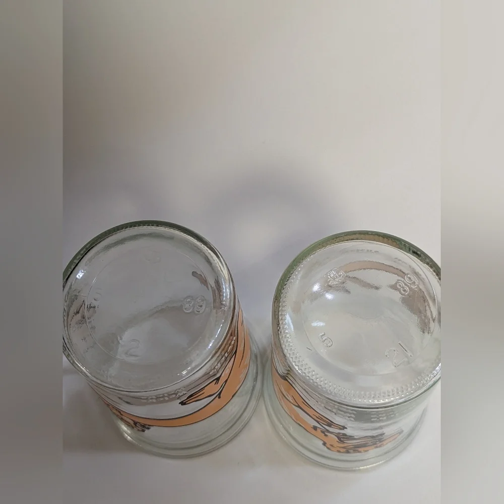 1988 Dinosaur Welch's T-Rex Jelly Jar Tyrannosaurus Rex Juice Drinking Glass X 2 - Picture 5 of 7